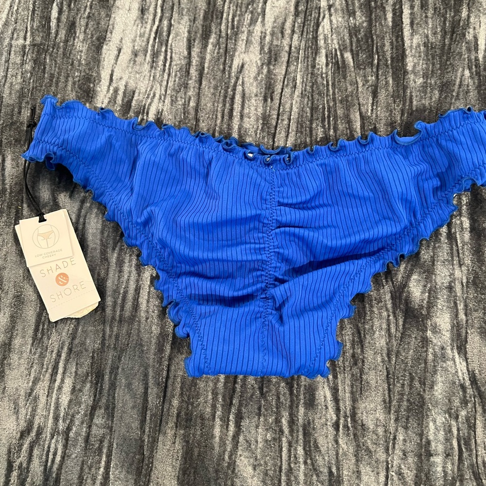 Shade & Shore Blue Ruffled Bikini Bottom - Picture 2 of 2